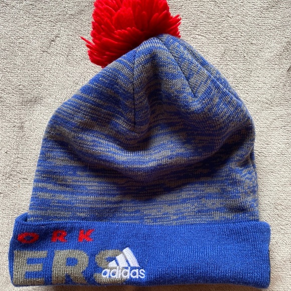 Adidas NY Rangers Long Pom Beanie Hat - Picture 4 of 6